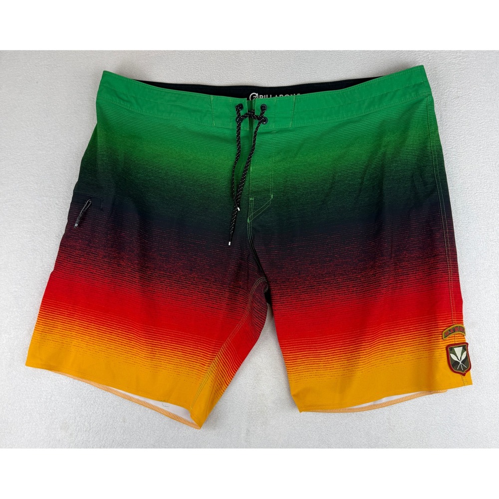 Billabong Board Shorts Mens 42 Rasta Gradient Hawaii Recycler Fluid Airlite